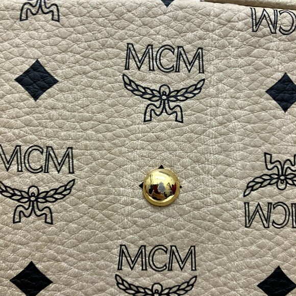 MCM Beige Visetos Coated Canvas Leather Hobo Basg - Picture 7 of 9